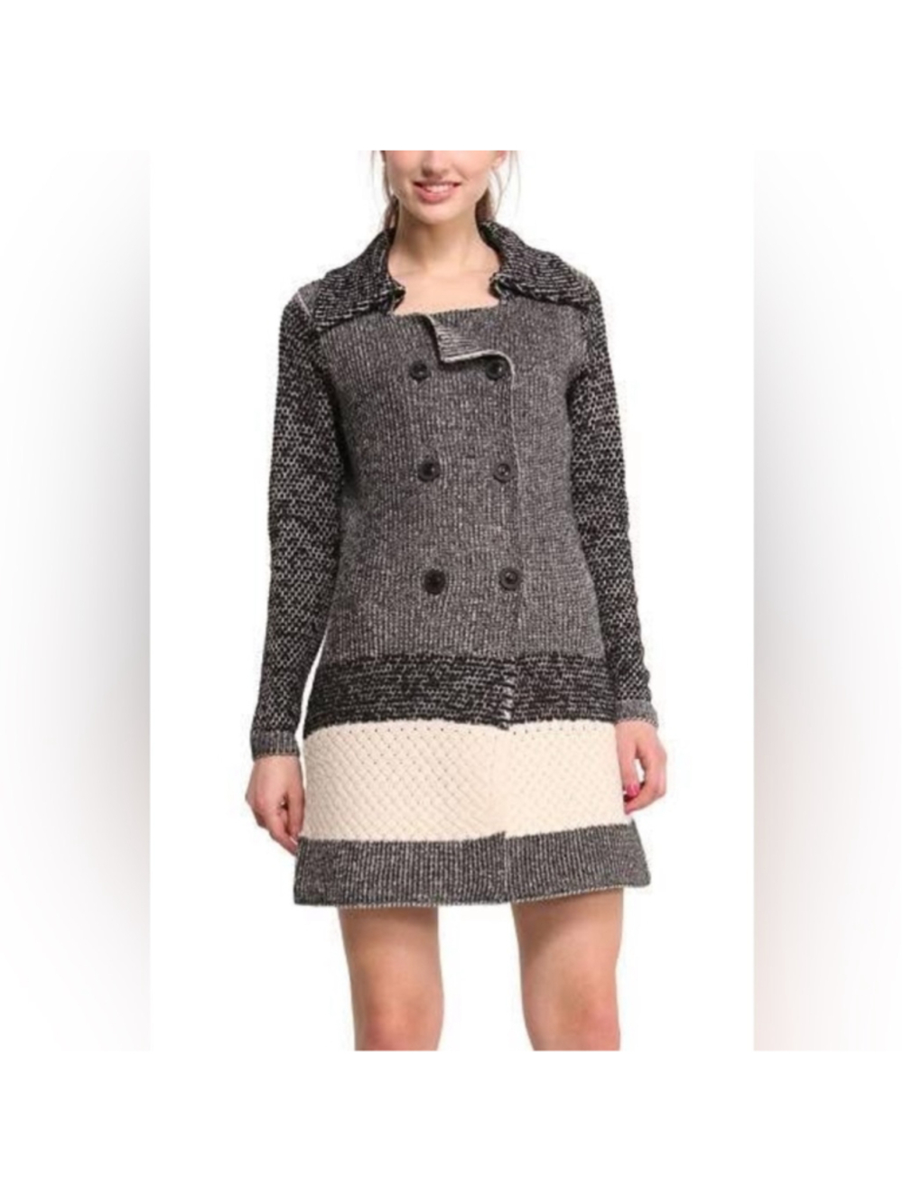 Desigual by M. Christian Lacroix longline wool blend knit blazer jacket size XL